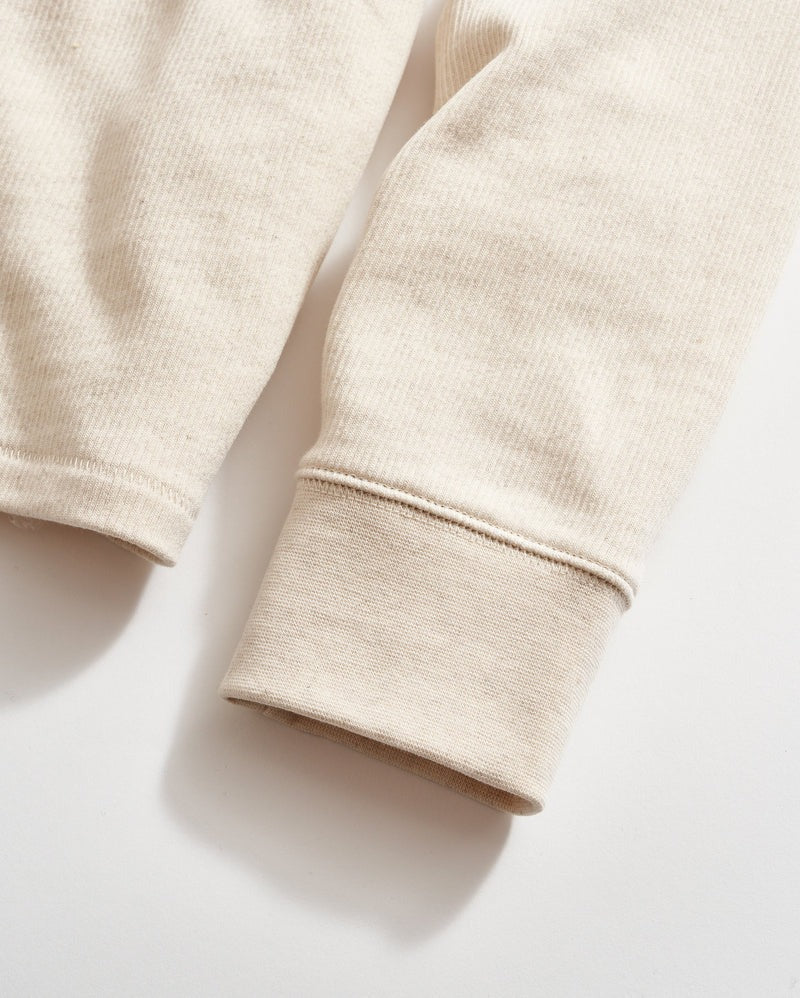 Long Sleeve French Terry Henley Oatmeal