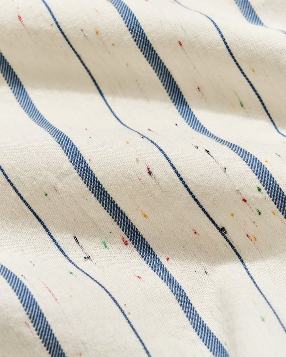 Short Sleeve Speckled Stripe Hutcheson Sport Shirt Tinted White/Carbon Blue