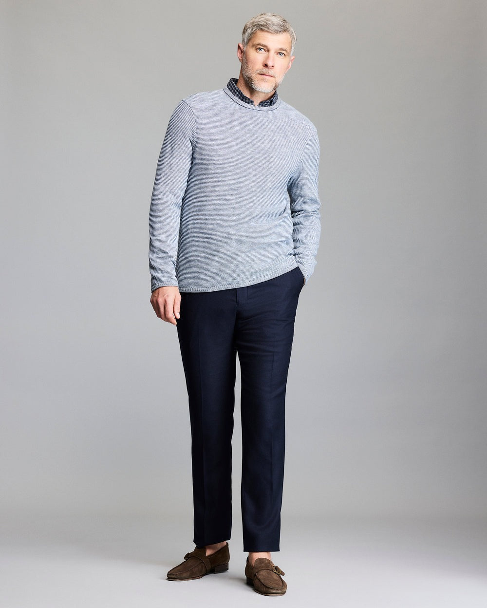 Tuck Stripe Crew Dark Denim