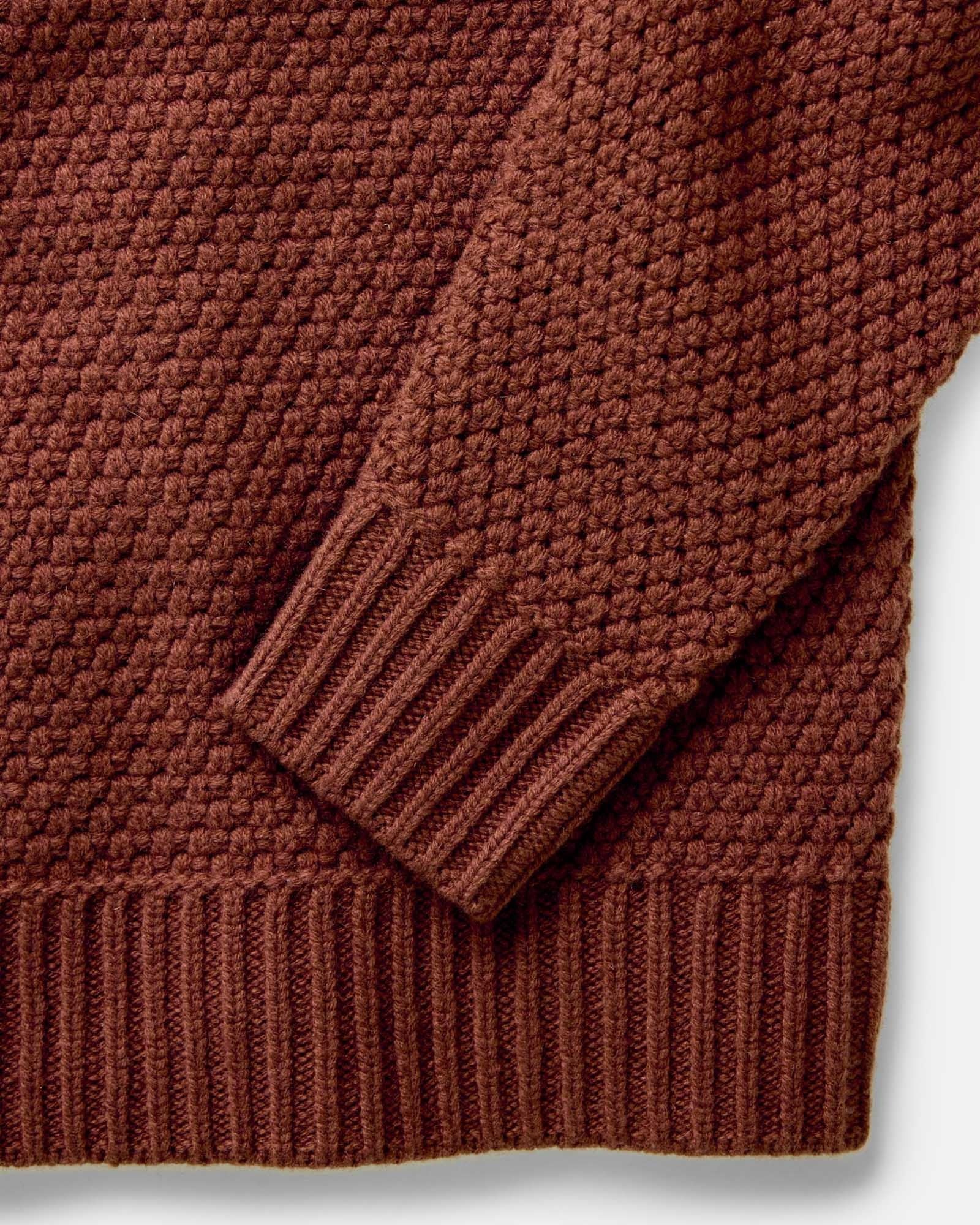 The Fisherman Sweater Heather Brick Merino