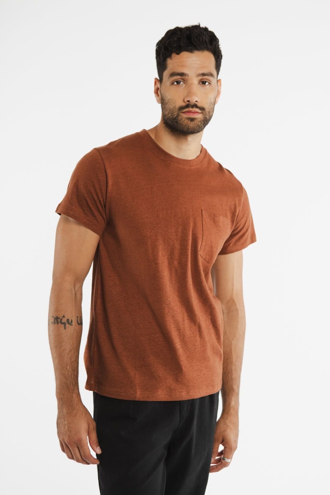 Organic Hemp Pocket Tee Burnt Umber