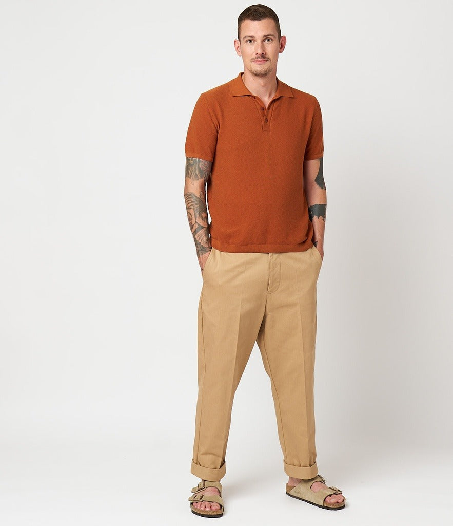 All Good! Knitted Polo Caramel