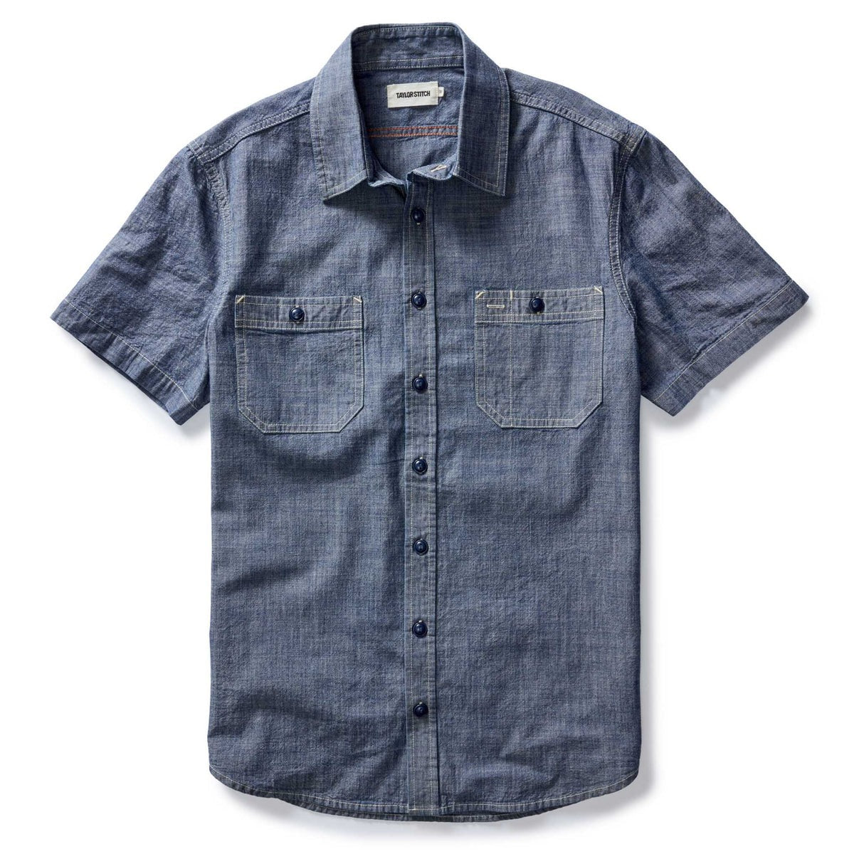 The Short Sleeve Utility Shirt Indigo Selvedge Chambray