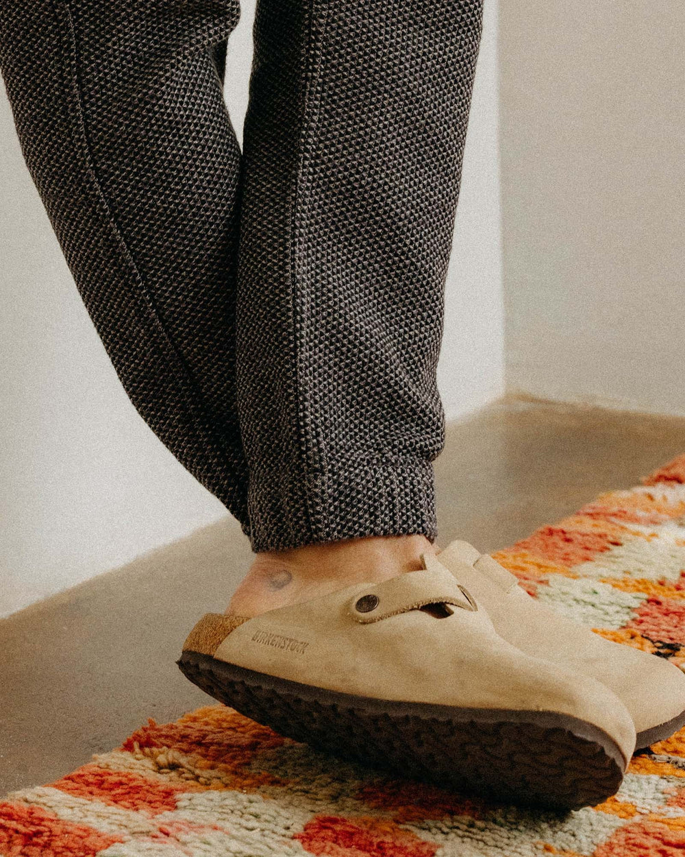 The Apres Pant Charcoal Sashiko