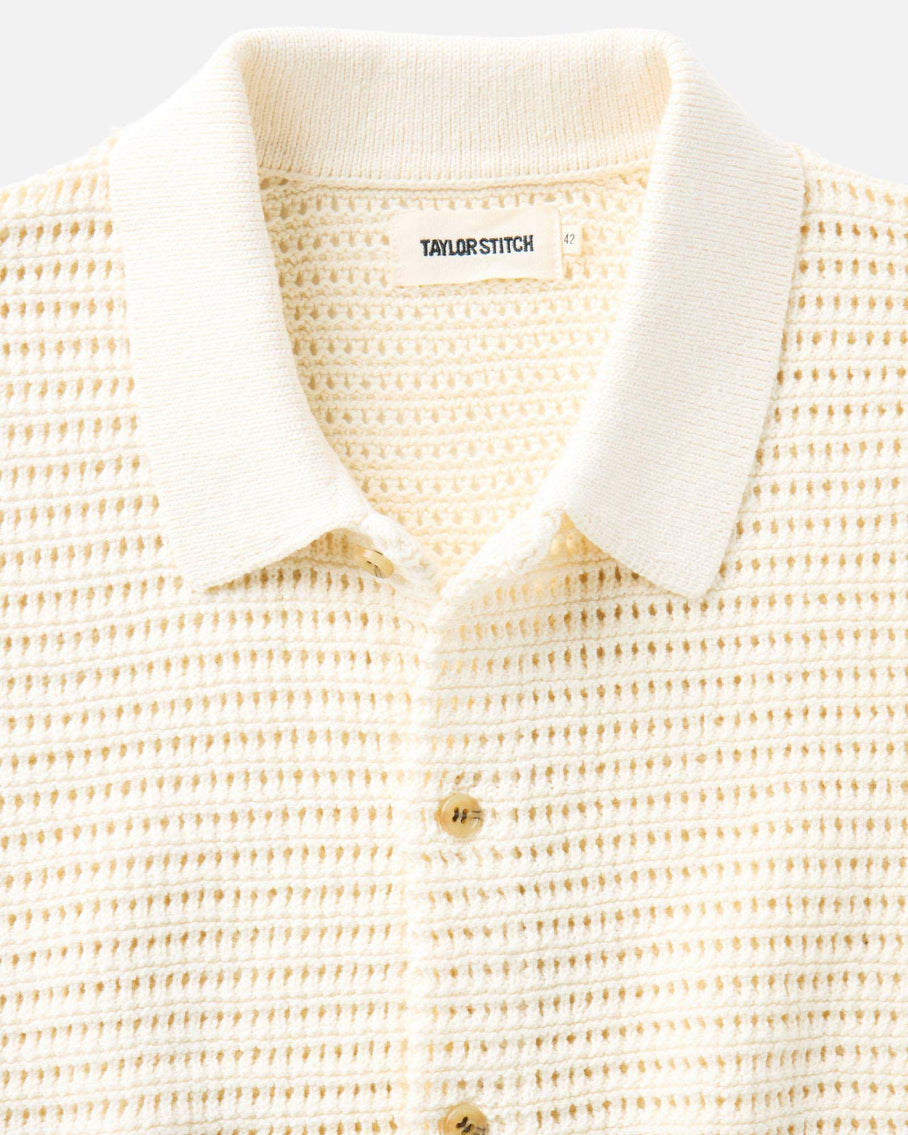 The Monterrey Sweater Polo Vintage White Crochet