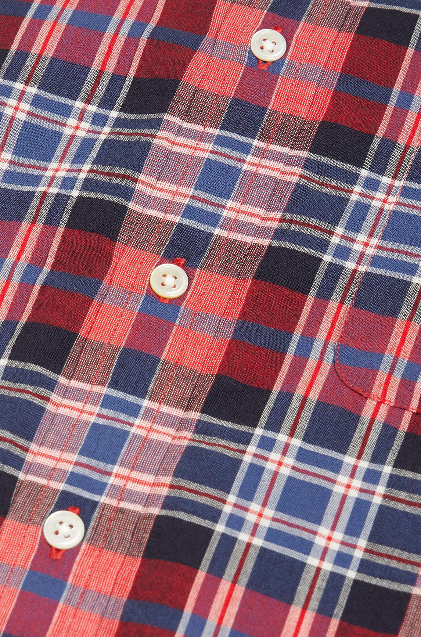 Classic Button Down Collar L/S Shirt Navy Red Check