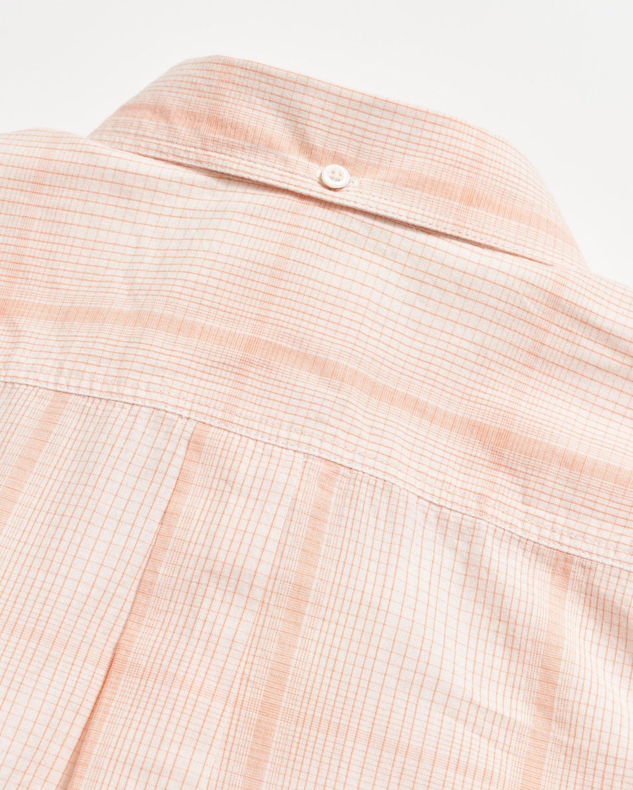 Short Sleeve Line Plaid Tuscumbia Shirt Button Down Pale Coral