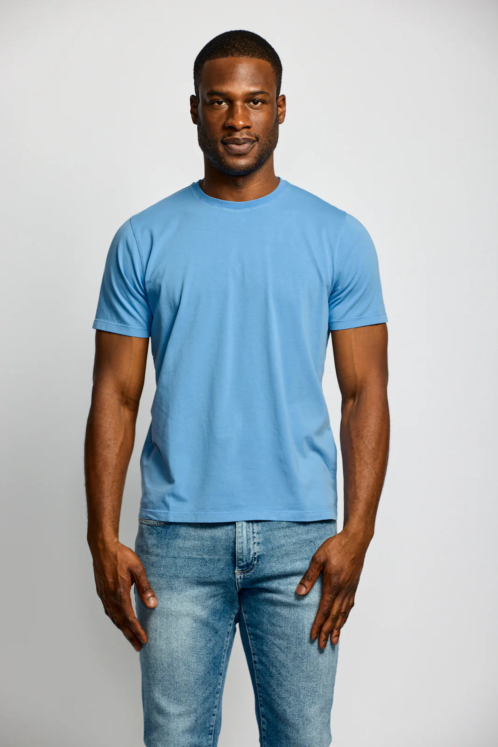 Crew Neck T-Shirt Azure