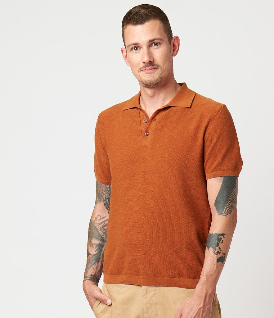 All Good! Knitted Polo Caramel