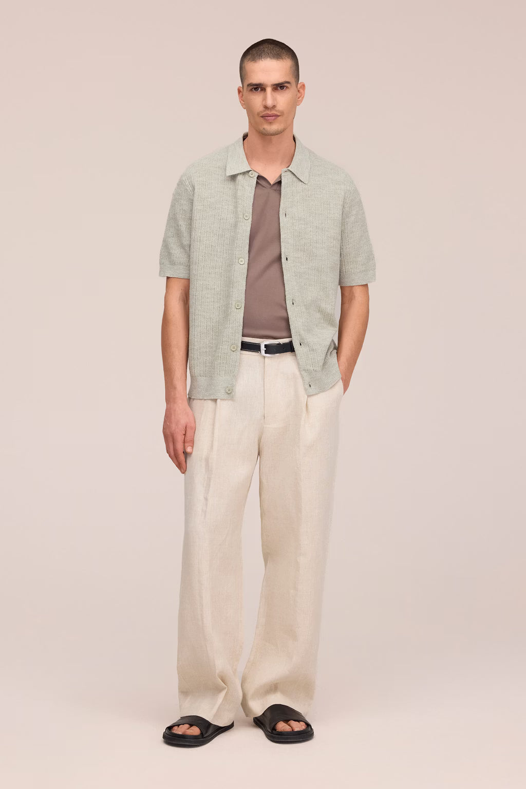 Nolan Polo Cardigan Sage