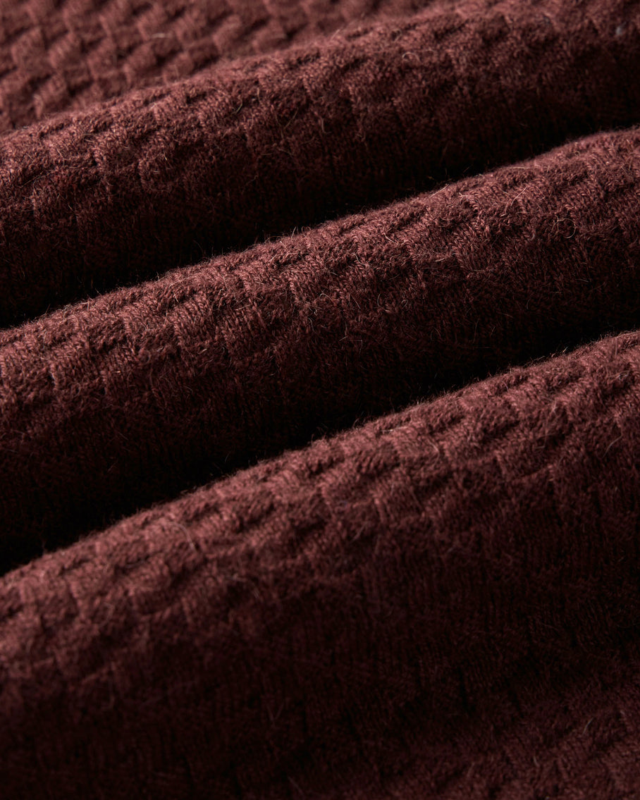 The Arlo Sweater Polo Burgundy Texture Knit