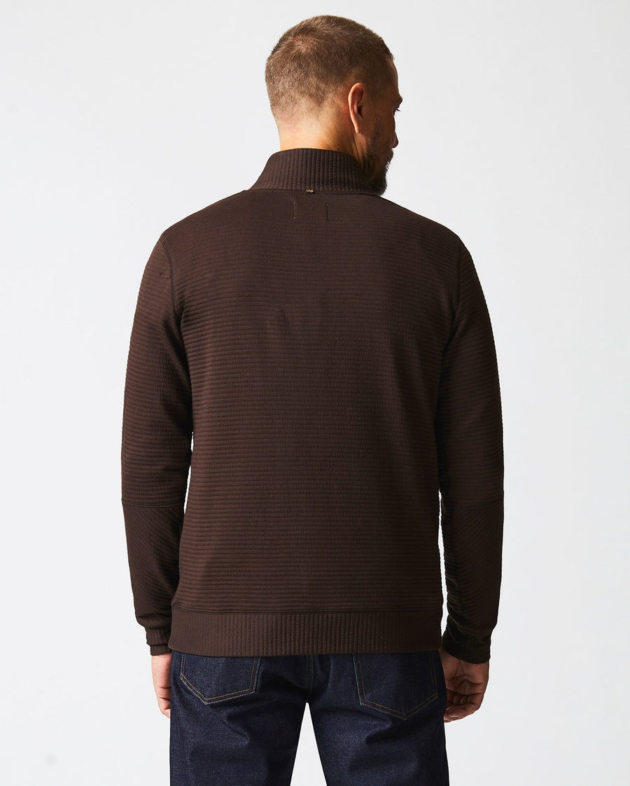 Quilted Half Zip Chocolate