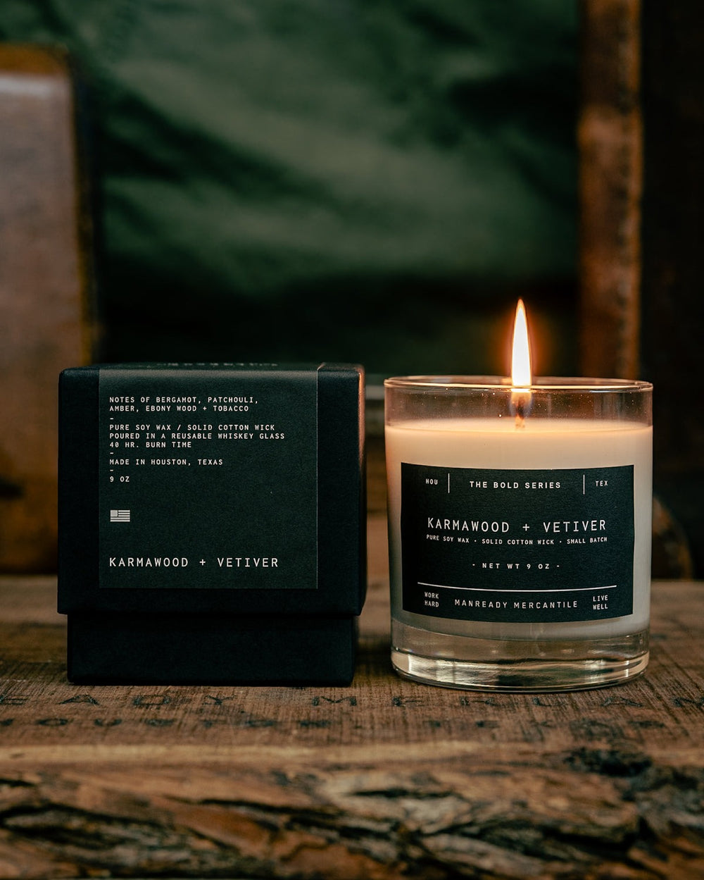 The Bold Series Soy Candle - Karmawood + Vetiver