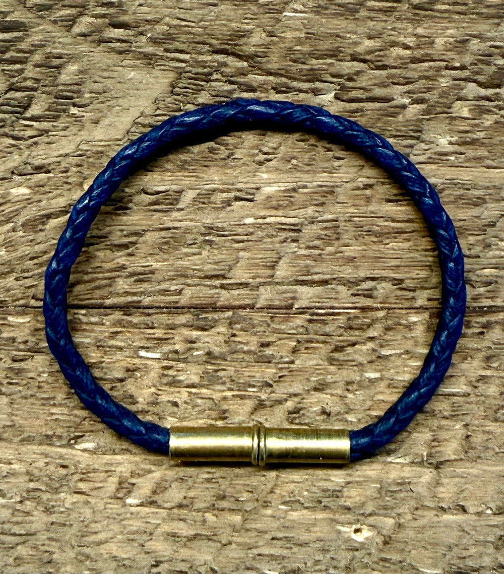 Flint Single Waxed Canvas Bracelet Blue
