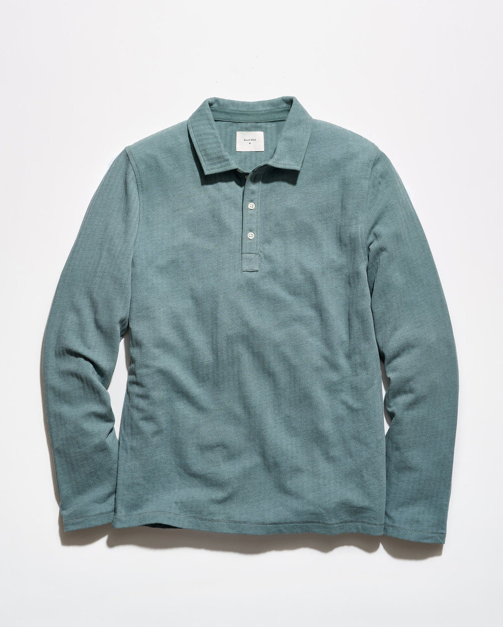 Long-Sleeve Herringbone Polo Stormy Sea