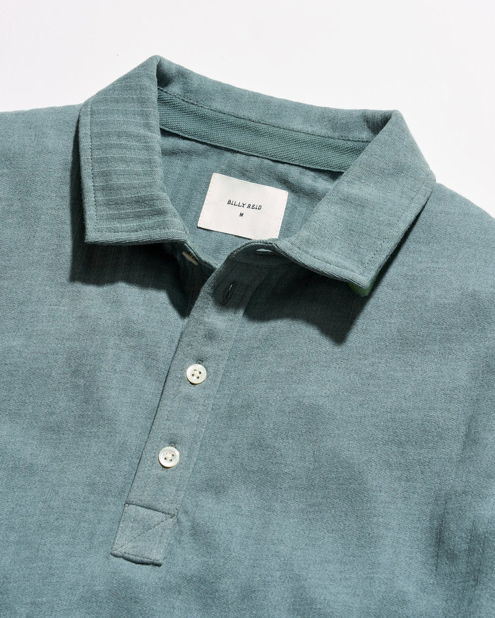 Long-Sleeve Herringbone Polo Stormy Sea