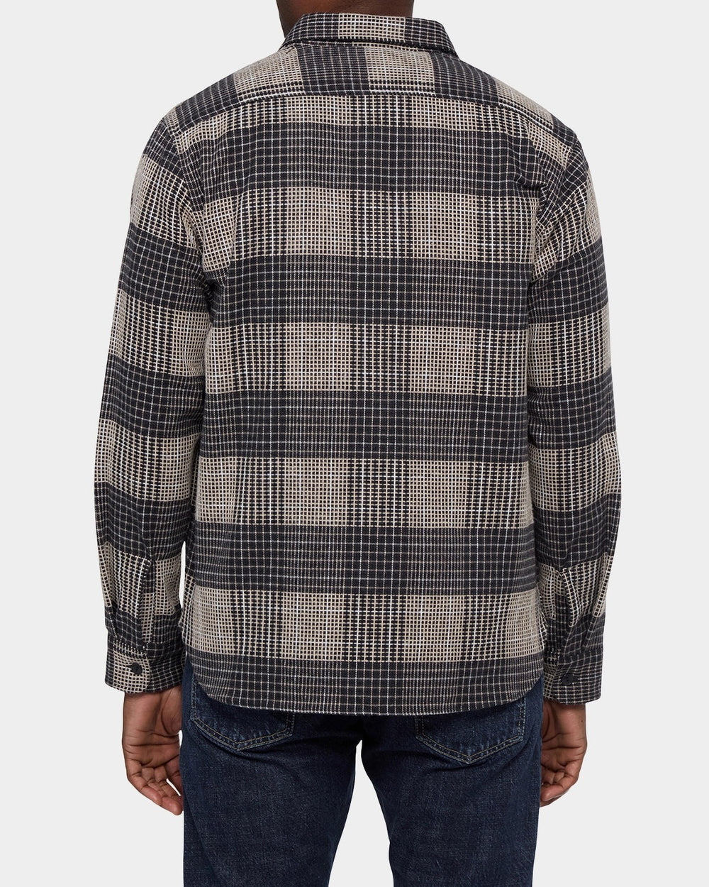 Post Man Shirt Heavy Flannel Check Check Black