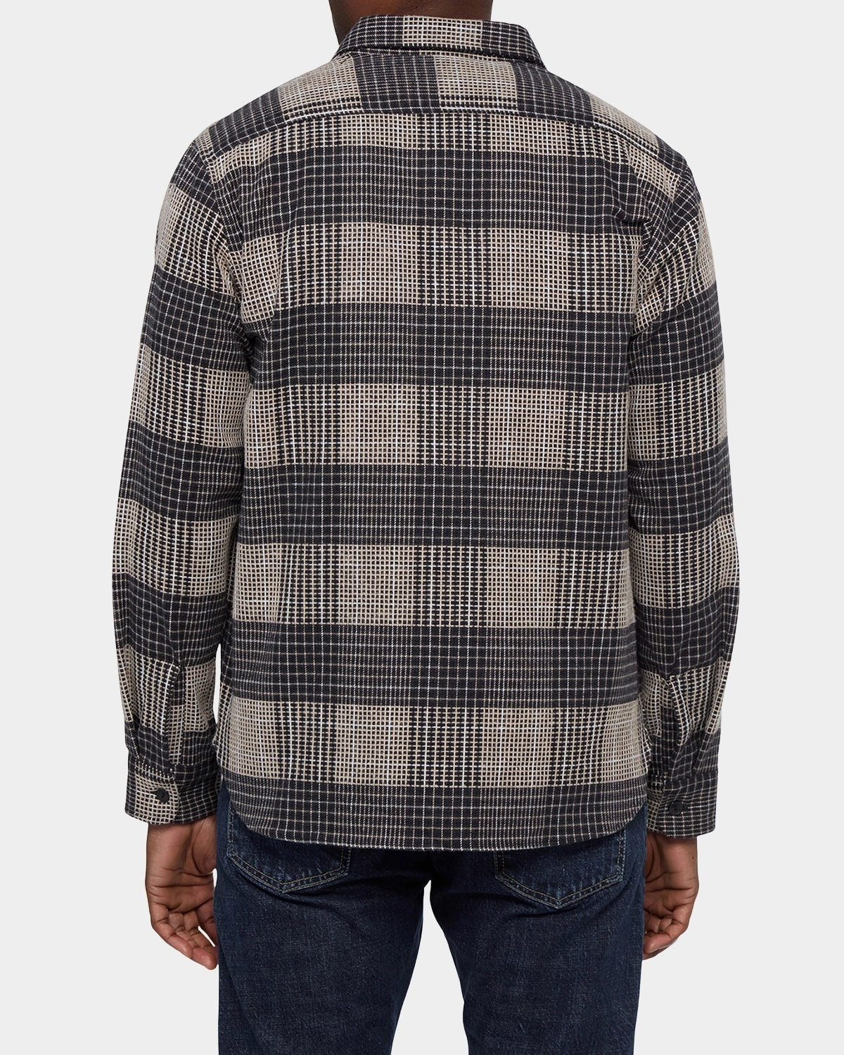 Post Man Shirt Heavy Flannel Check Check Black