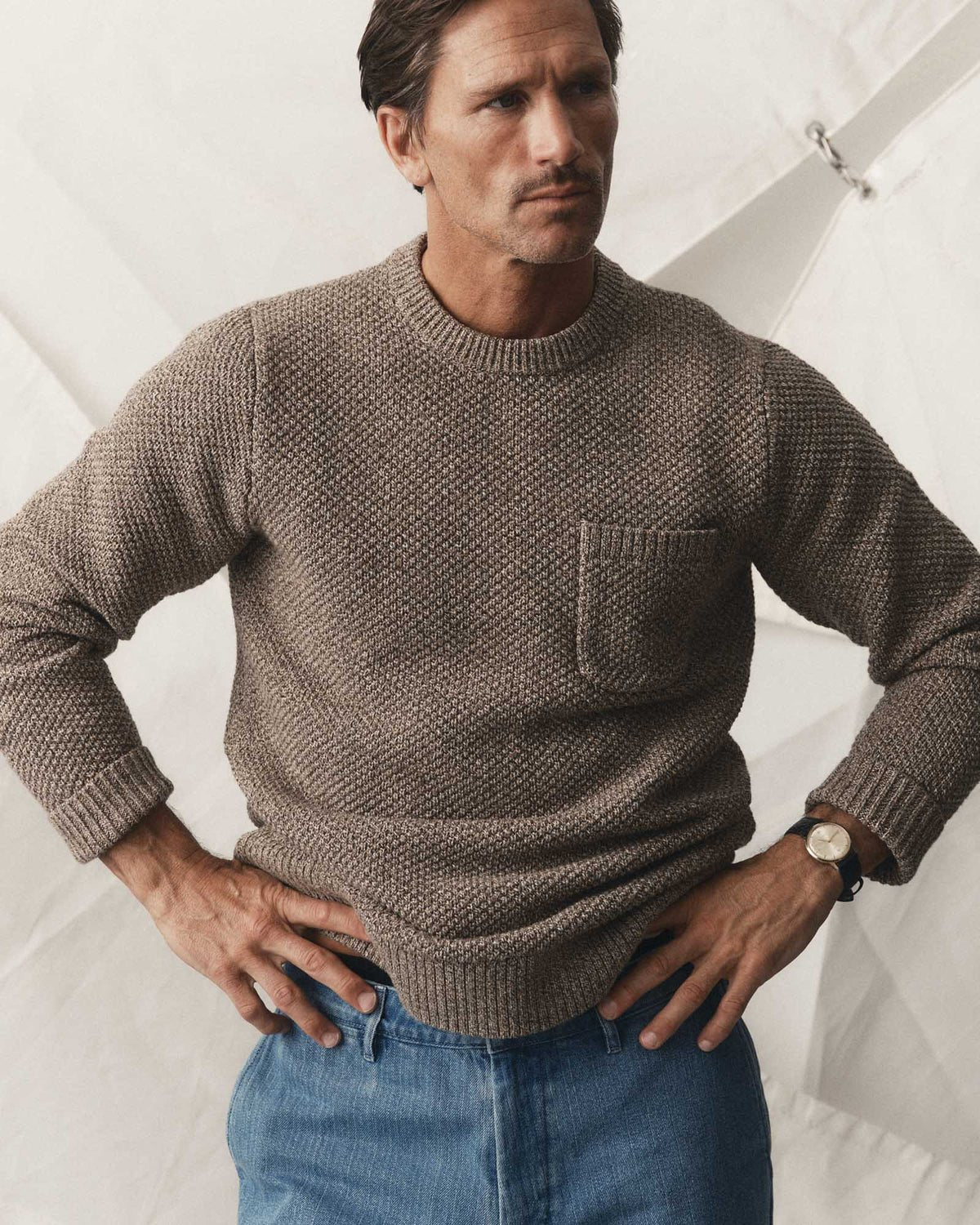Crawford Crew Sweater Coffee Twist