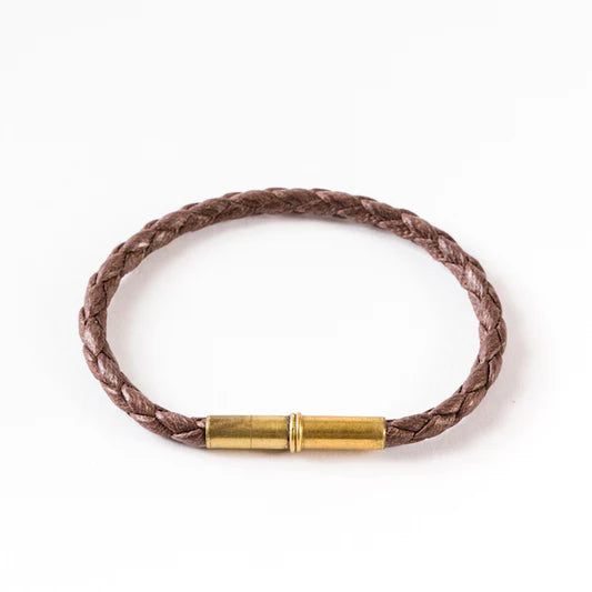 Flint Single Waxed Canvas Bracelet Brown